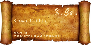 Krupa Csilla névjegykártya