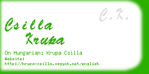 csilla krupa business card